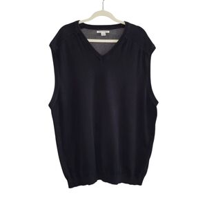 Cutter & Buck Broadview Men's Black V-Neck Ribbed Hem Sweater Vest Size XXL